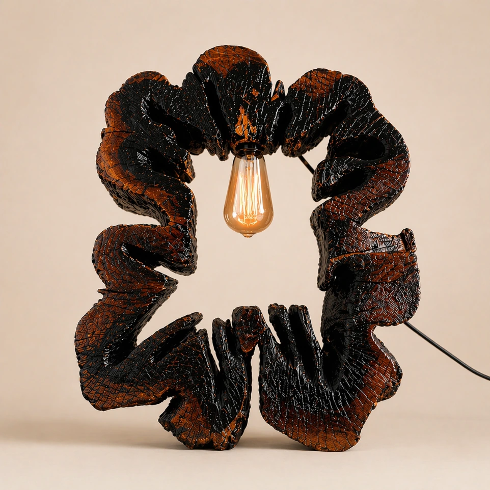 Center Wooden Lamp