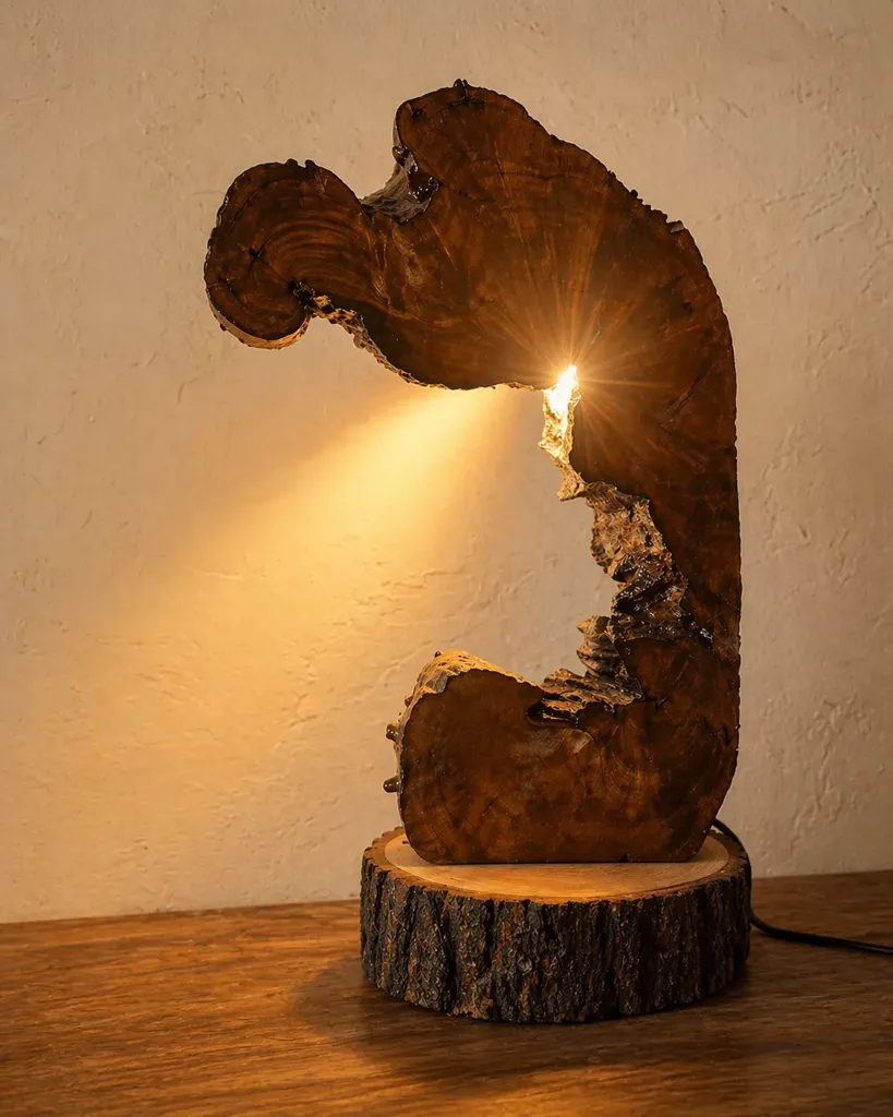 Curved Wood Lamp